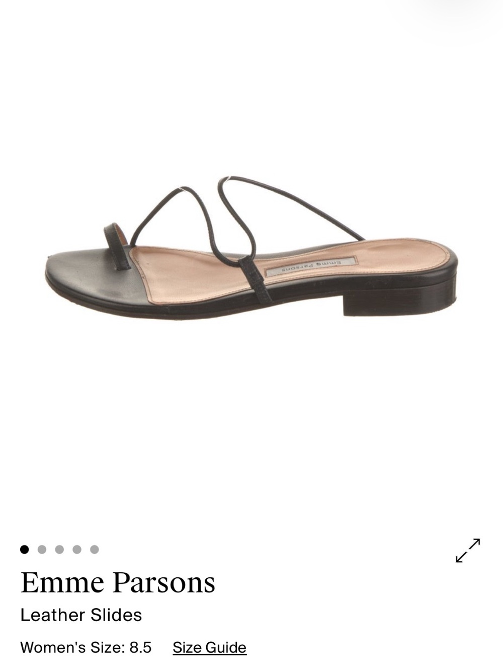 Black Leather Strappy Slide Sandals
